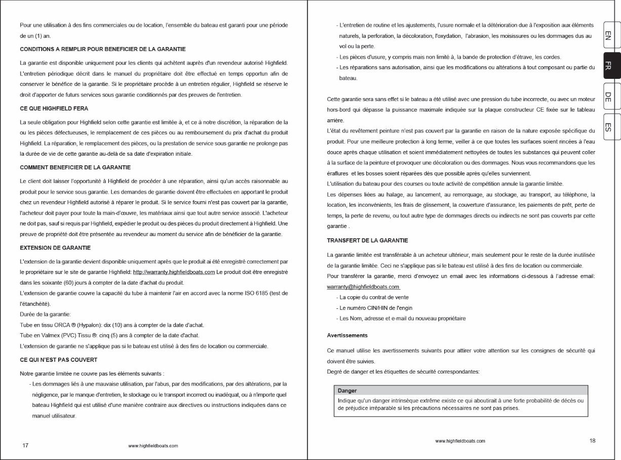 Highfield Ultralite 240/260/290/310/340 Owners Manual preview img 10