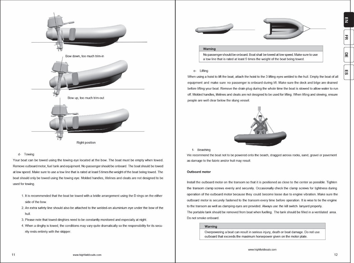 Highfield Ultralite 240/260/290/310/340 Owners Manual preview img 7