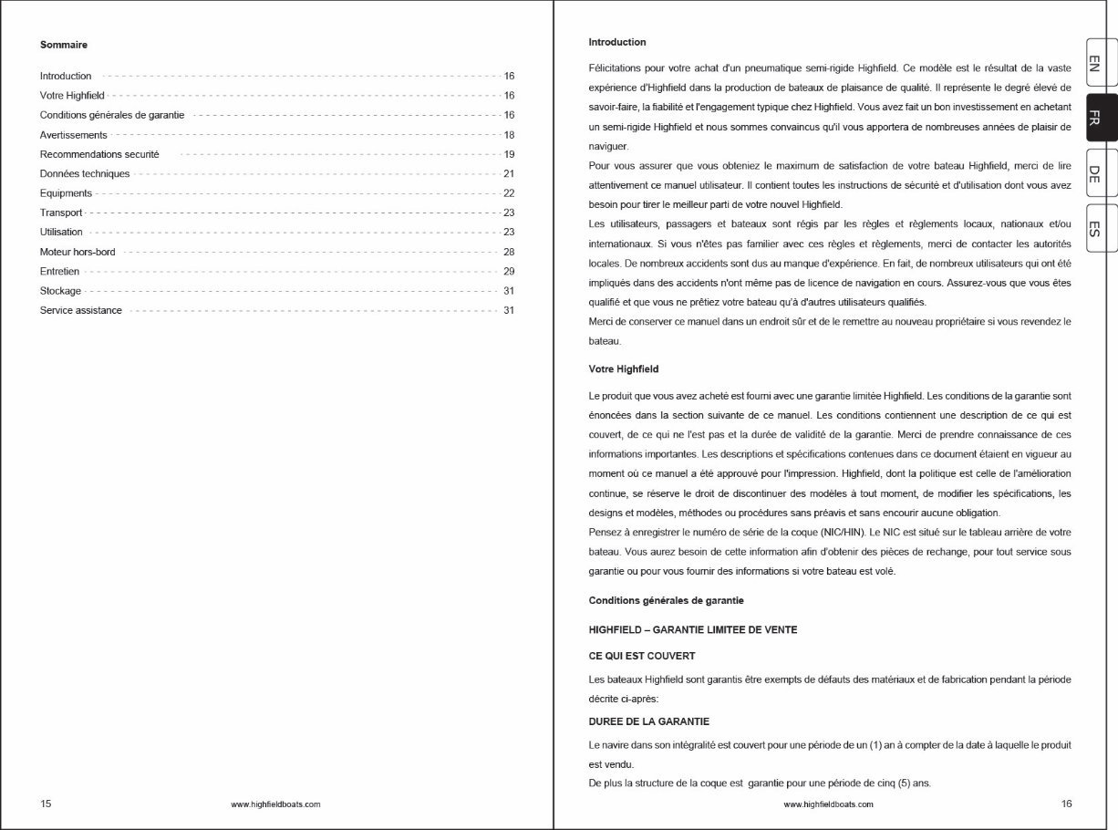 Highfield Ultralite 240/260/290/310/340 Owners Manual preview img 9