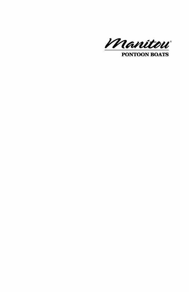 Manitou Pantoon Boats Owners Manual preview img 1