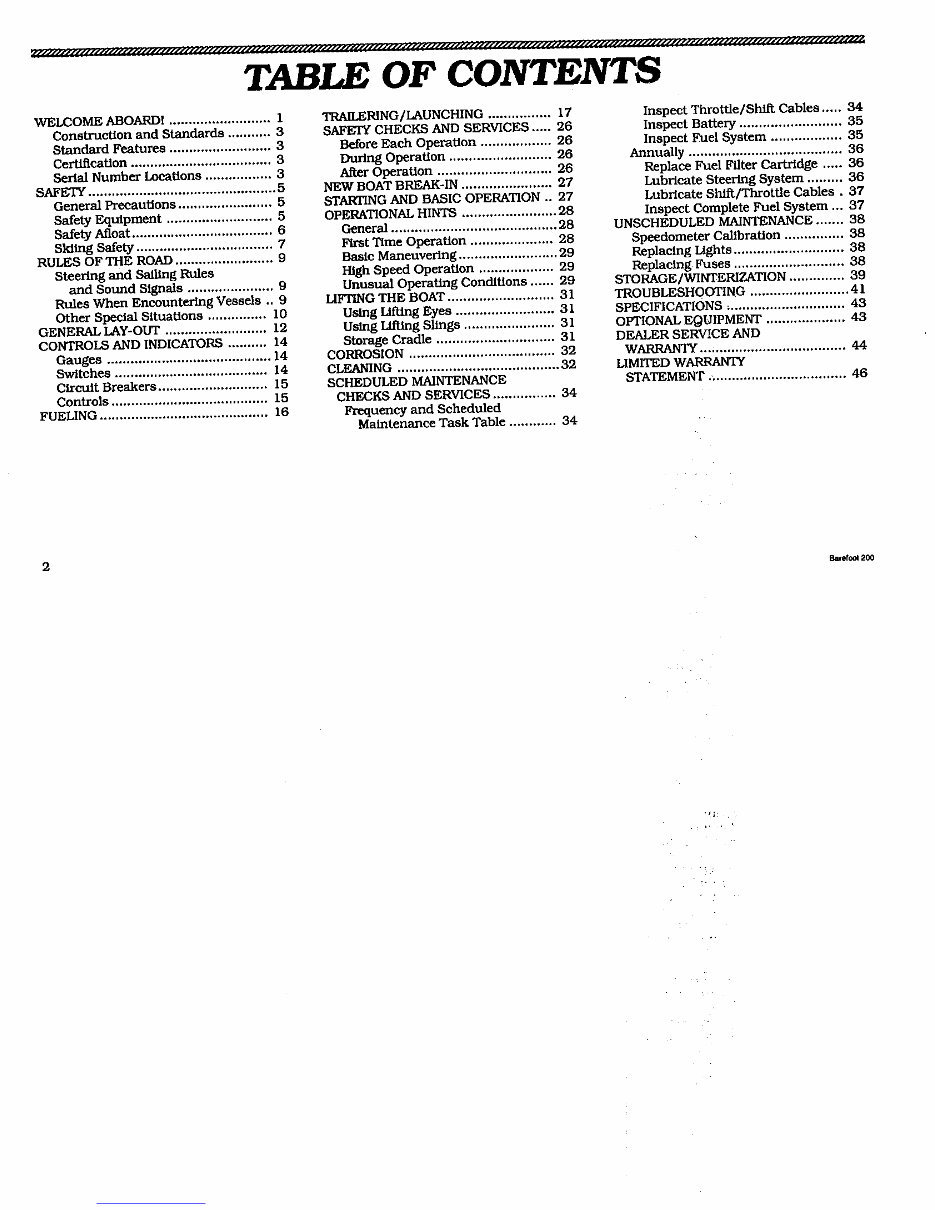 1991-1995 MasterCraft Barefoot 200 Owners Manual preview img 6