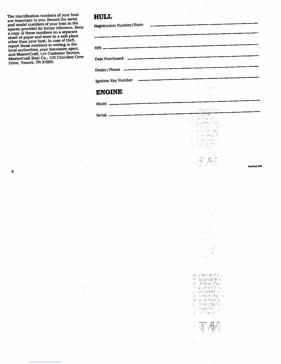 1991-1995 MasterCraft Barefoot 200 Owners Manual preview img 8