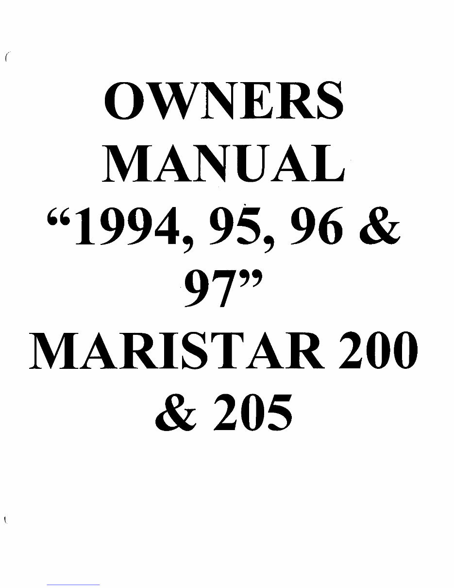 1994-1997 MasterCraft Maristar 200 & 205 Owners Manual | eManualOnline