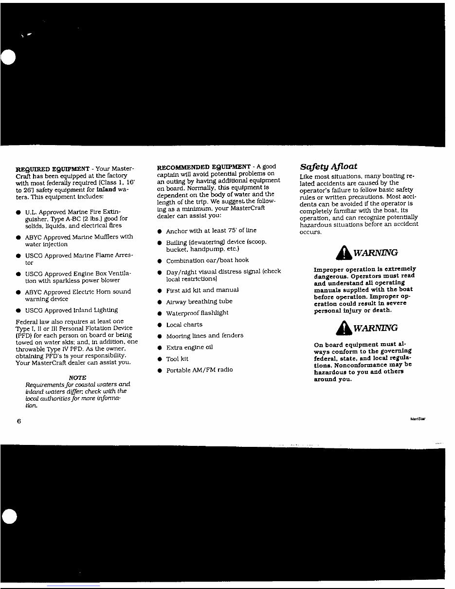 1994-1997 MasterCraft Maristar 200 & 205 Owners Manual | eManualOnline