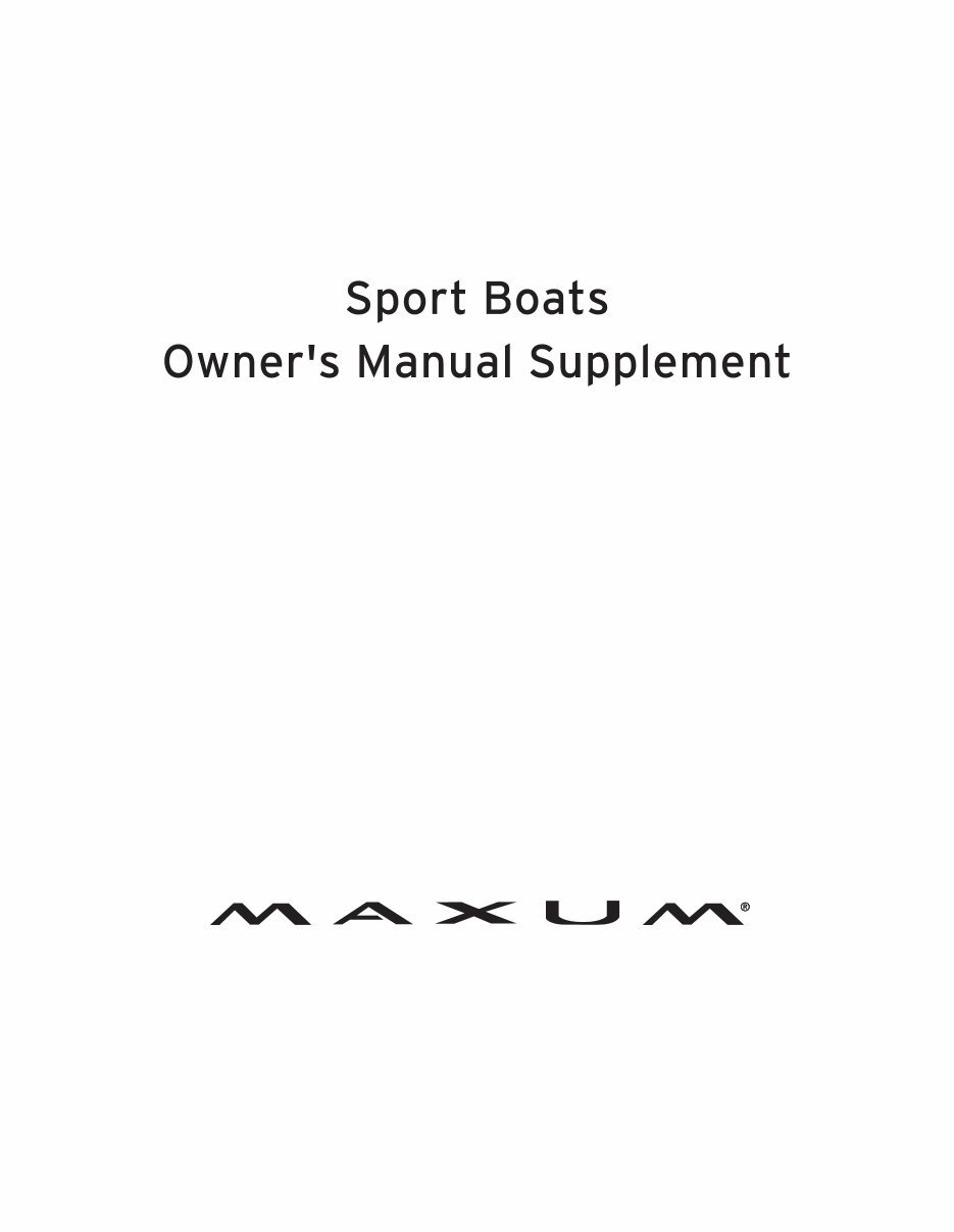 Maxum Sport Boats Owners Manual Supplement preview img 1