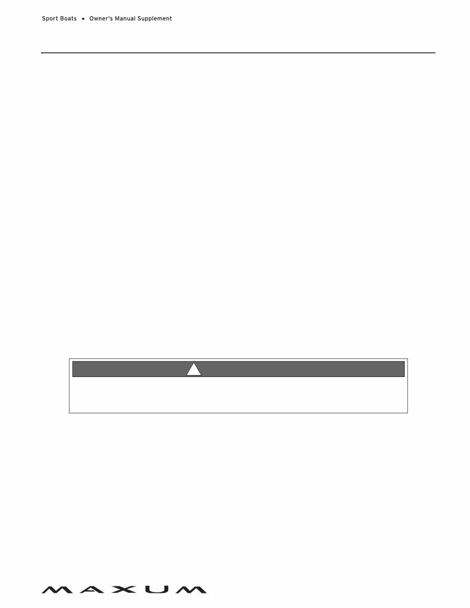 Maxum Sport Boats Owners Manual Supplement preview img 7