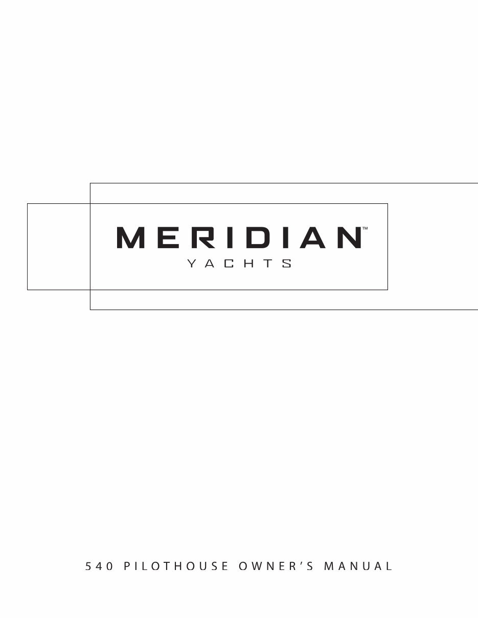 Meridian 540 Pilothouse Owners Manual preview img 1