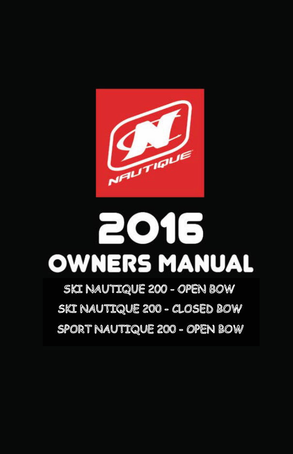2016 Nautique Ski 200 open bow/200 closed bow - Sport 200 Owners Manual preview img 1