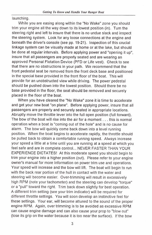 Ranger Fiberglass Owners Manual 1995 preview img 5