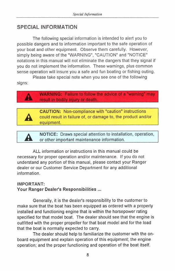 Ranger Fiberglass Owners Manual 2000 preview img 10