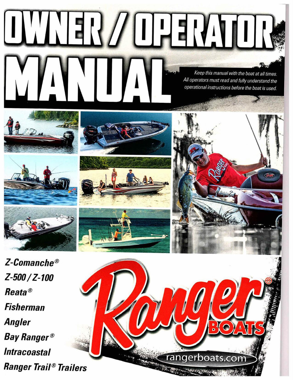 Ranger Z-Comanche, Z-500 / Z-100, Reata, Fisherman, Angler, Bay Ranger, Intracoastal, Ranger Trial Trailers Owners Manual preview img 1