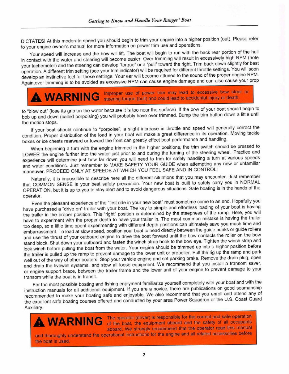 Ranger Z-Comanche, Z-500 / Z-100, Reata, Fisherman, Angler, Bay Ranger, Intracoastal, Ranger Trial Trailers Owners Manual preview img 4