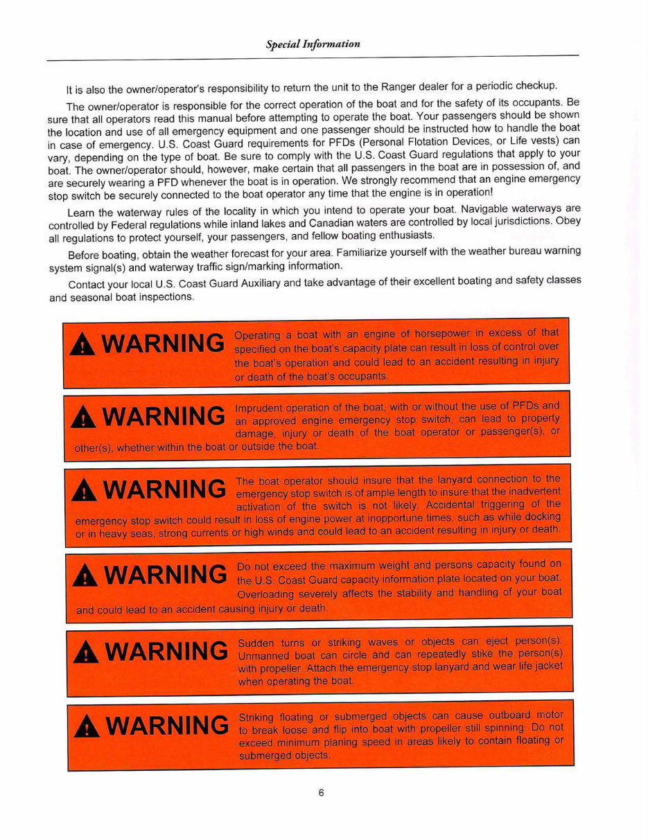 Ranger Z-Comanche, Z-500 / Z-100, Reata, Fisherman, Angler, Bay Ranger, Intracoastal, Ranger Trial Trailers Owners Manual preview img 8