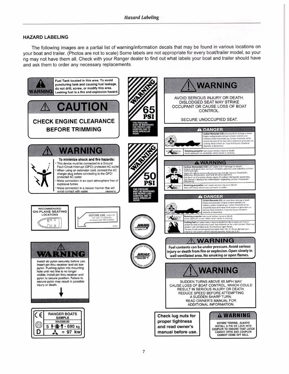 Ranger Z-Comanche, Z-500 / Z-100, Reata, Fisherman, Angler, Bay Ranger, Intracoastal, Ranger Trial Trailers Owners Manual preview img 9