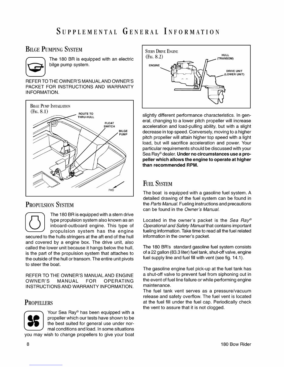 Sea Ray 180 Bow Rider Owners Manual Supplement preview img 8