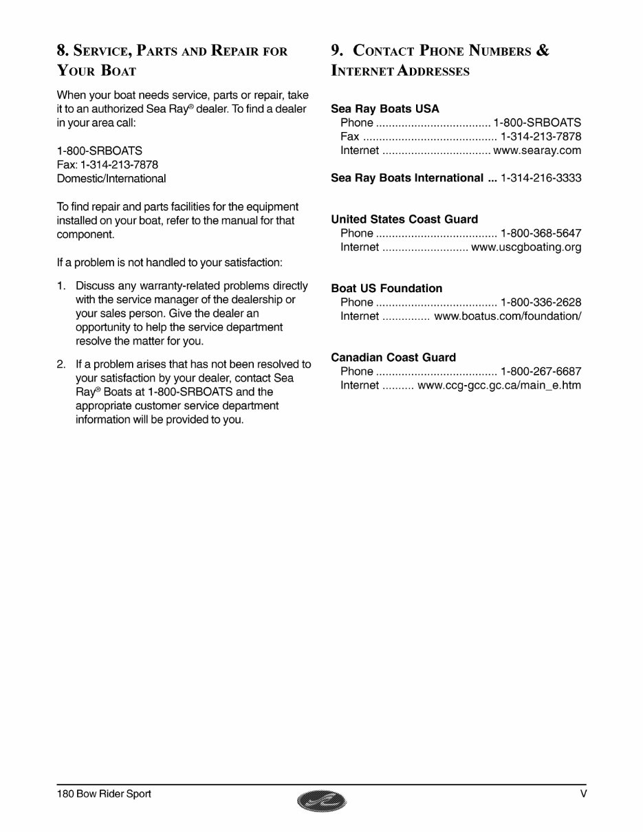 Sea Ray 180 Bow Rider Sport Owners Manual preview img 7