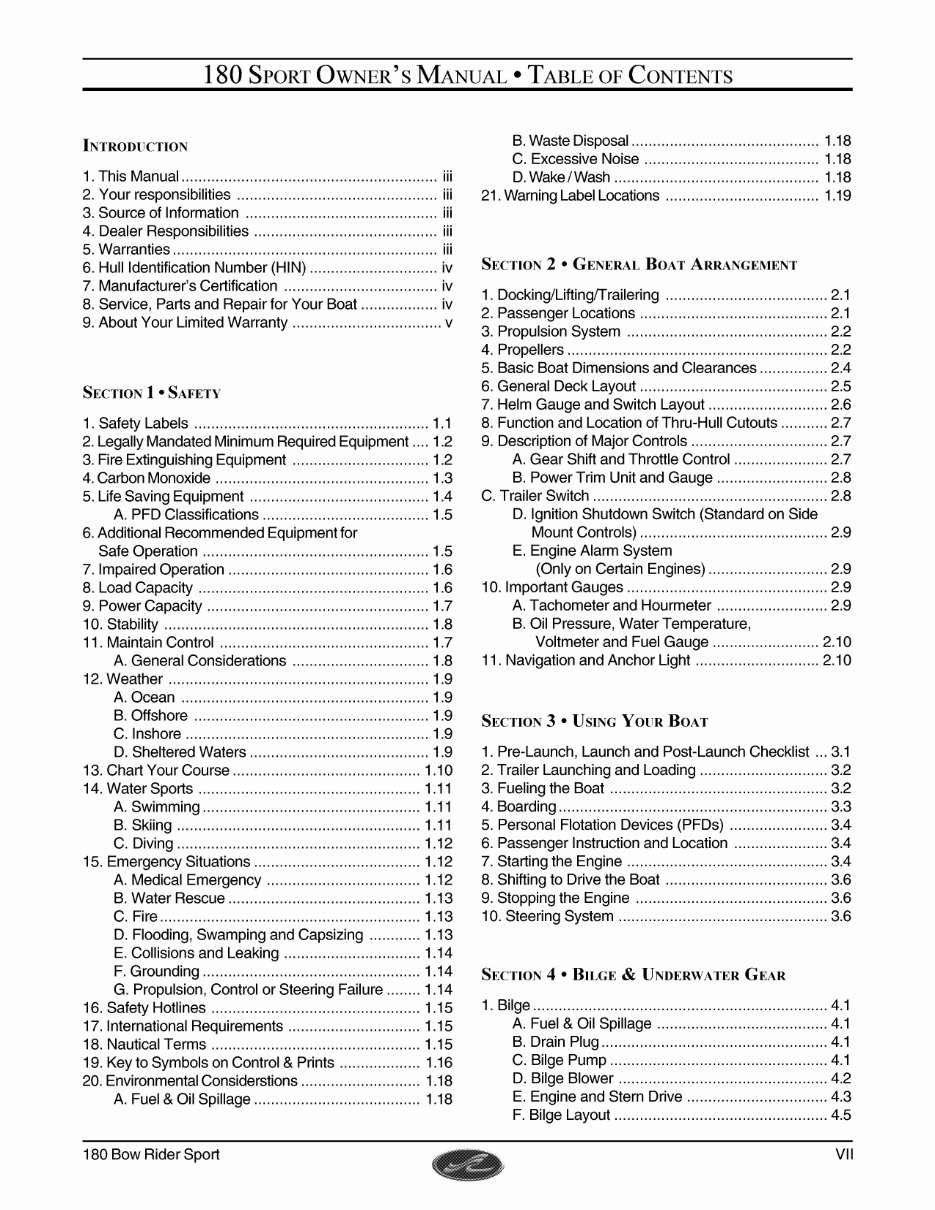 Sea Ray 180 Bow Rider Sport Owners Manual preview img 9