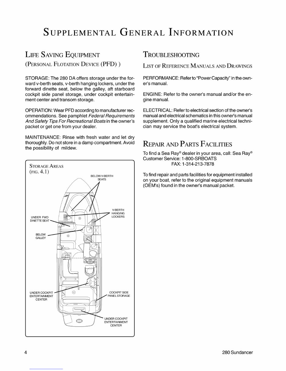 Sea Ray 280 Sundancer Owners Manual preview img 4