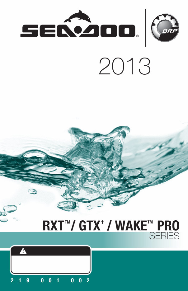 2013 Sea-Doo Wake Pro Service & Repair Manual preview img 1