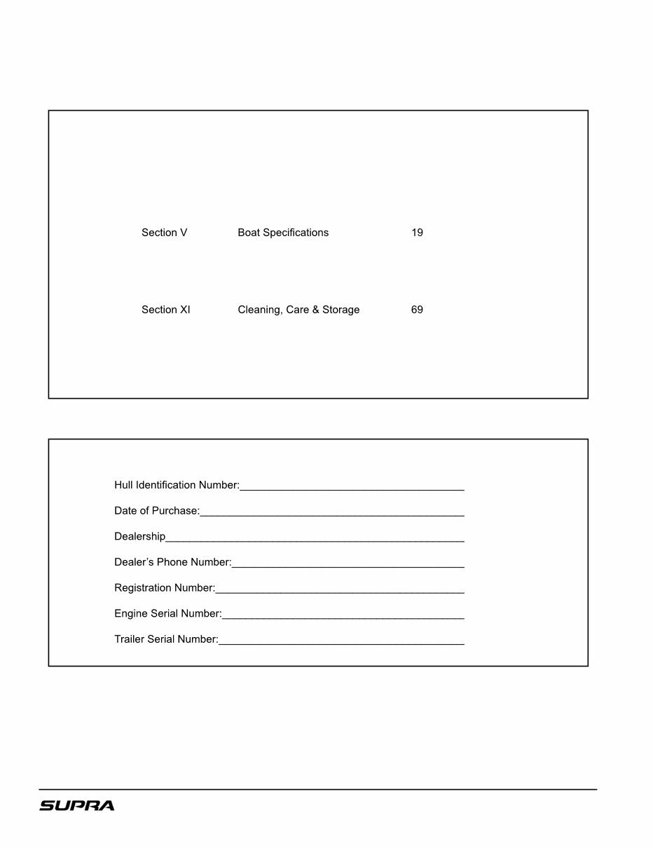 2007 Supra Comp 20, Sunsport 20V, Sunsport 22V, Sunsport 24V, Launch 20, Launch 20SSV, Launch 21V, Launch 22SSV, Launch 24SSV Owners Manual preview img 2