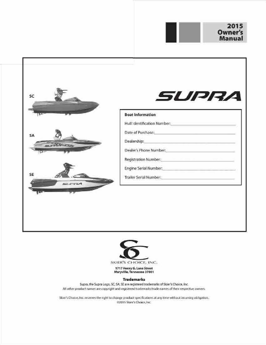2015 Supra SC, SA, SE Owners Manual preview img 2