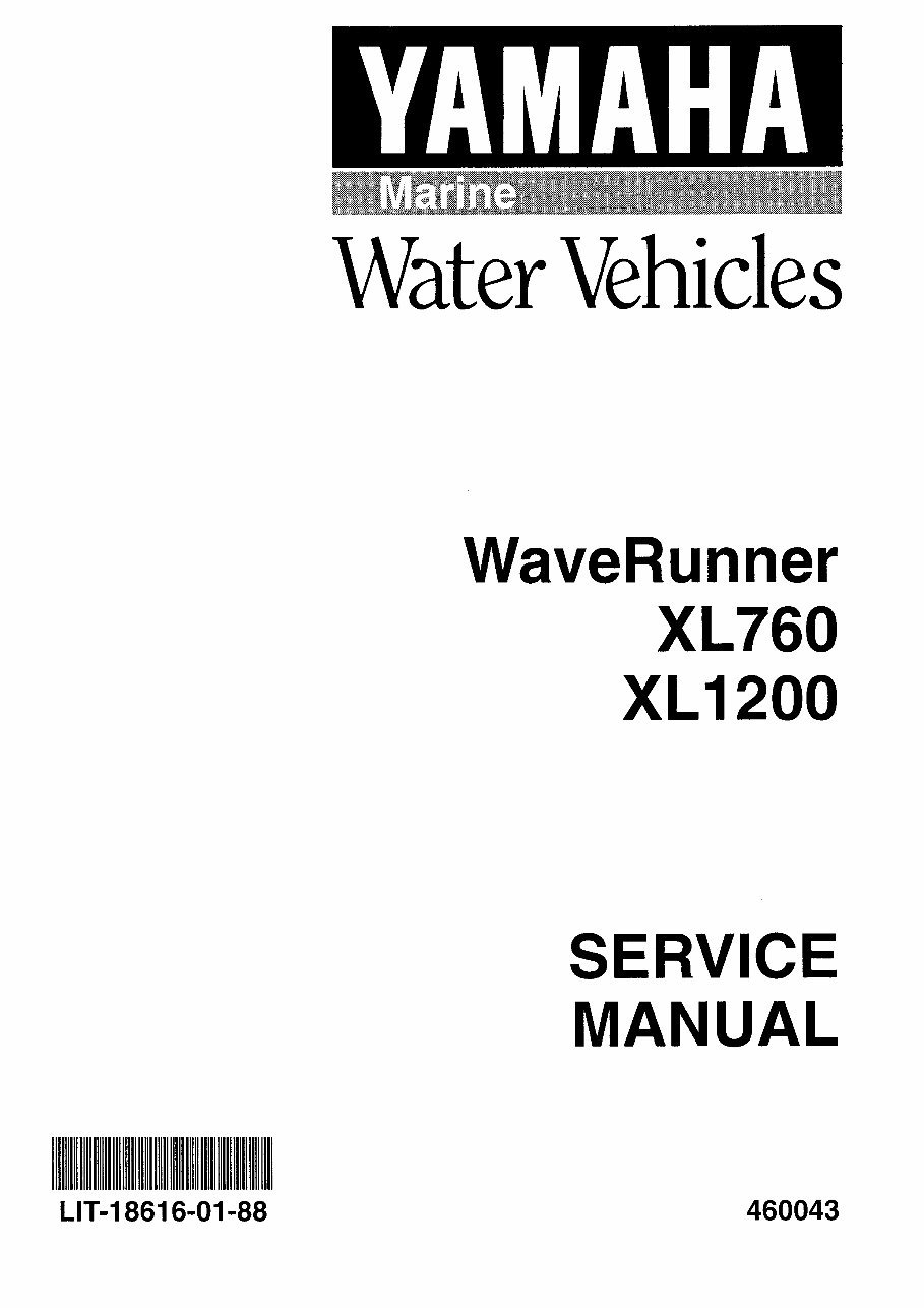 Yamaha WaveRunner XL760, XL1200 Service Manual preview img 1