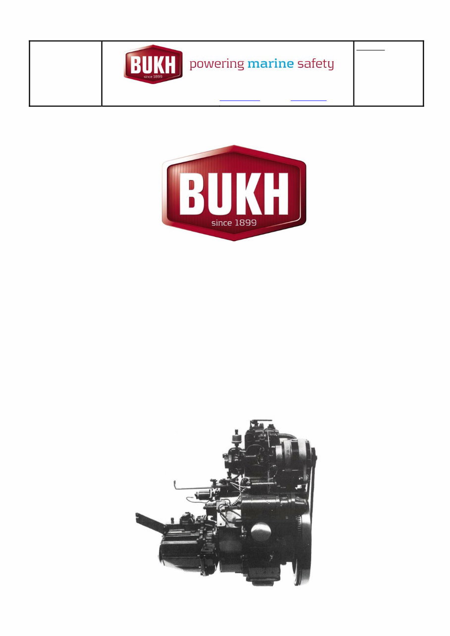 Bukh Diesel engine type DV10/20 Workshop Manual preview img 1