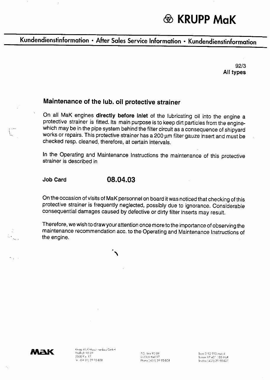 CATERPILLAR-MAK 8M25C User Manual - Service Information preview img 1