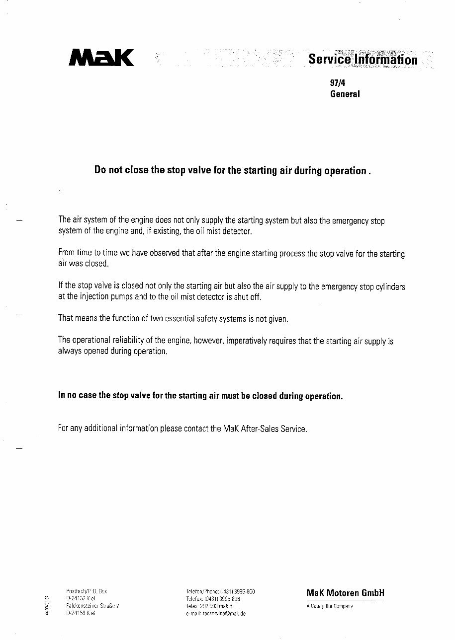 CATERPILLAR-MAK 8M25C User Manual - Service Information preview img 6