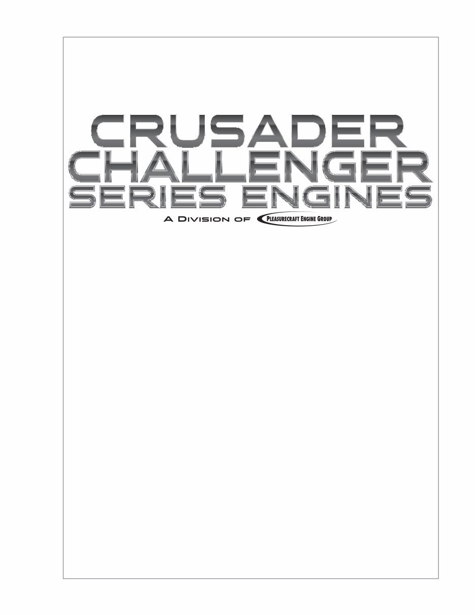 Crusader Challenger series engines Owner's Operation and Maintenance Manual preview img 1