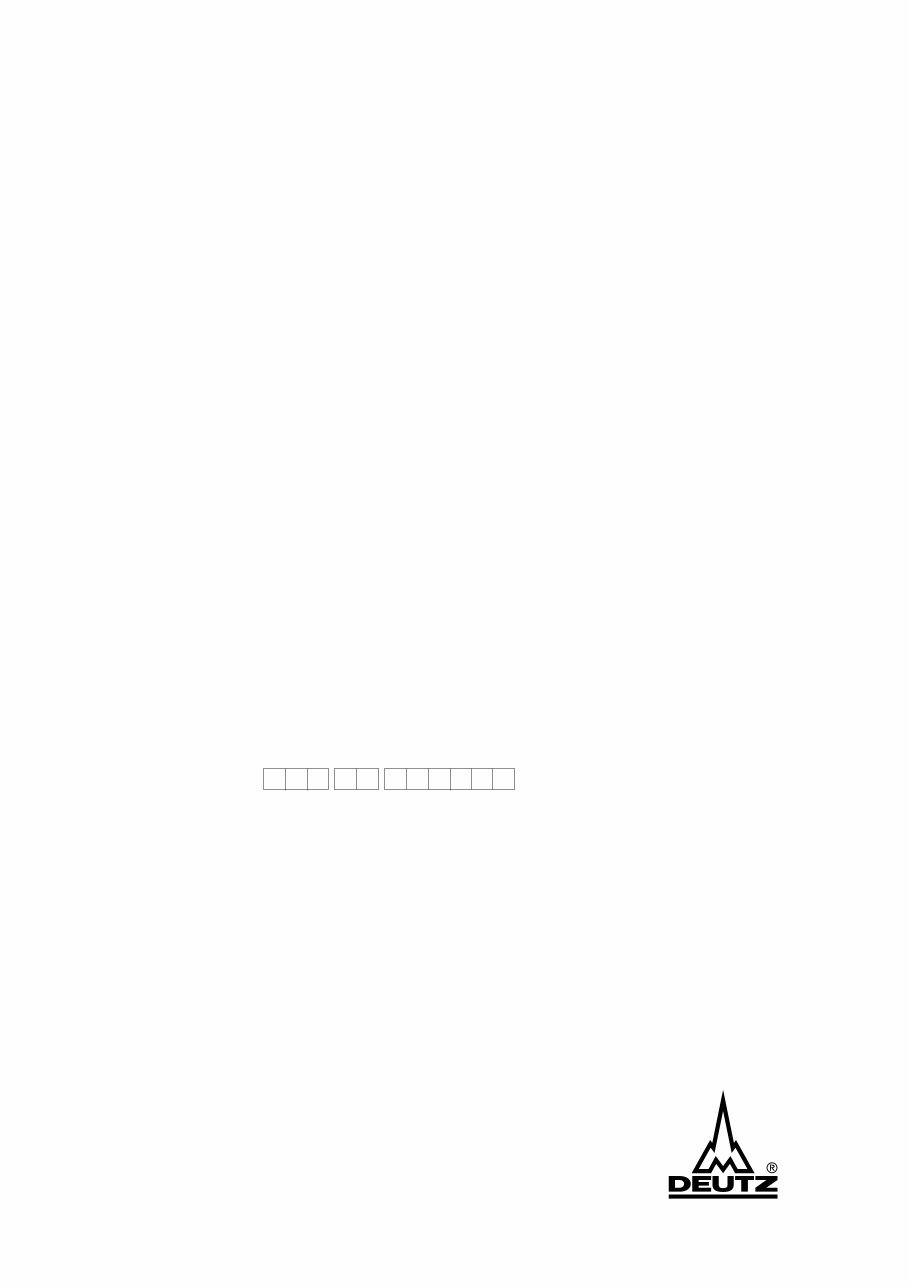 Deutz Engine S-BV6-8-9M628 Operation Manual preview img 1