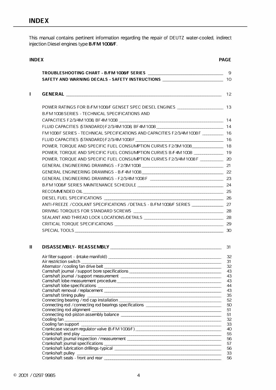 Deutz Engines B_FM 1008_F Workshop Manual preview img 6