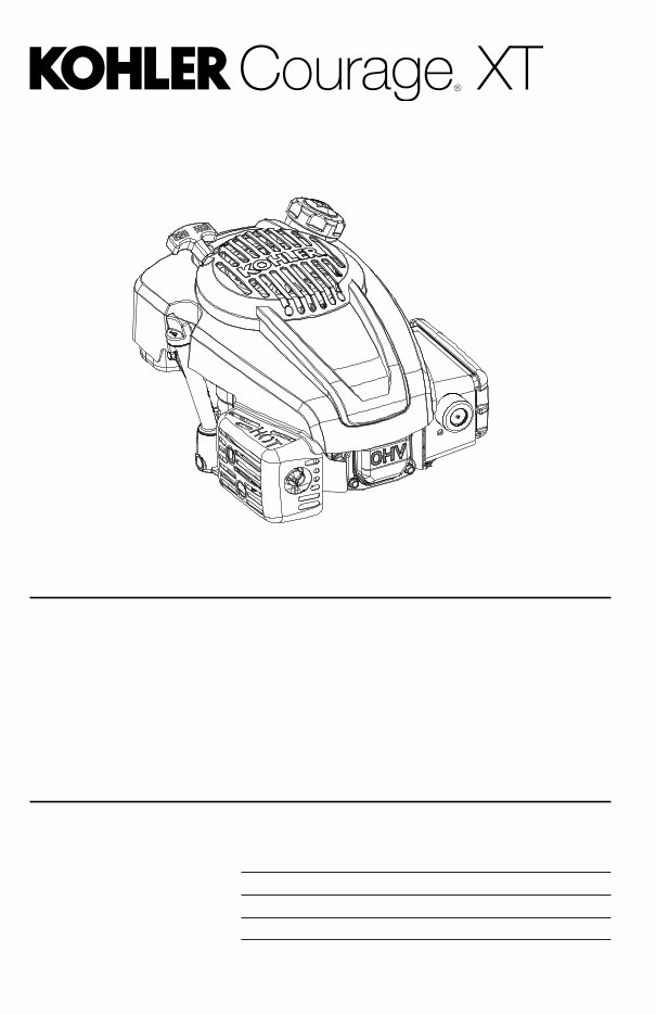Kohler Courage XT Series Owner's Manual preview img 1