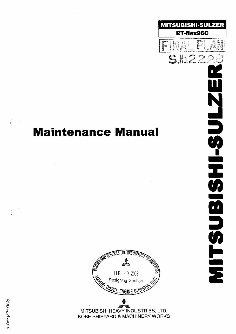 Mitsubishi Sulzer 11RT-FLEX96C Maintenance Manual preview img 2
