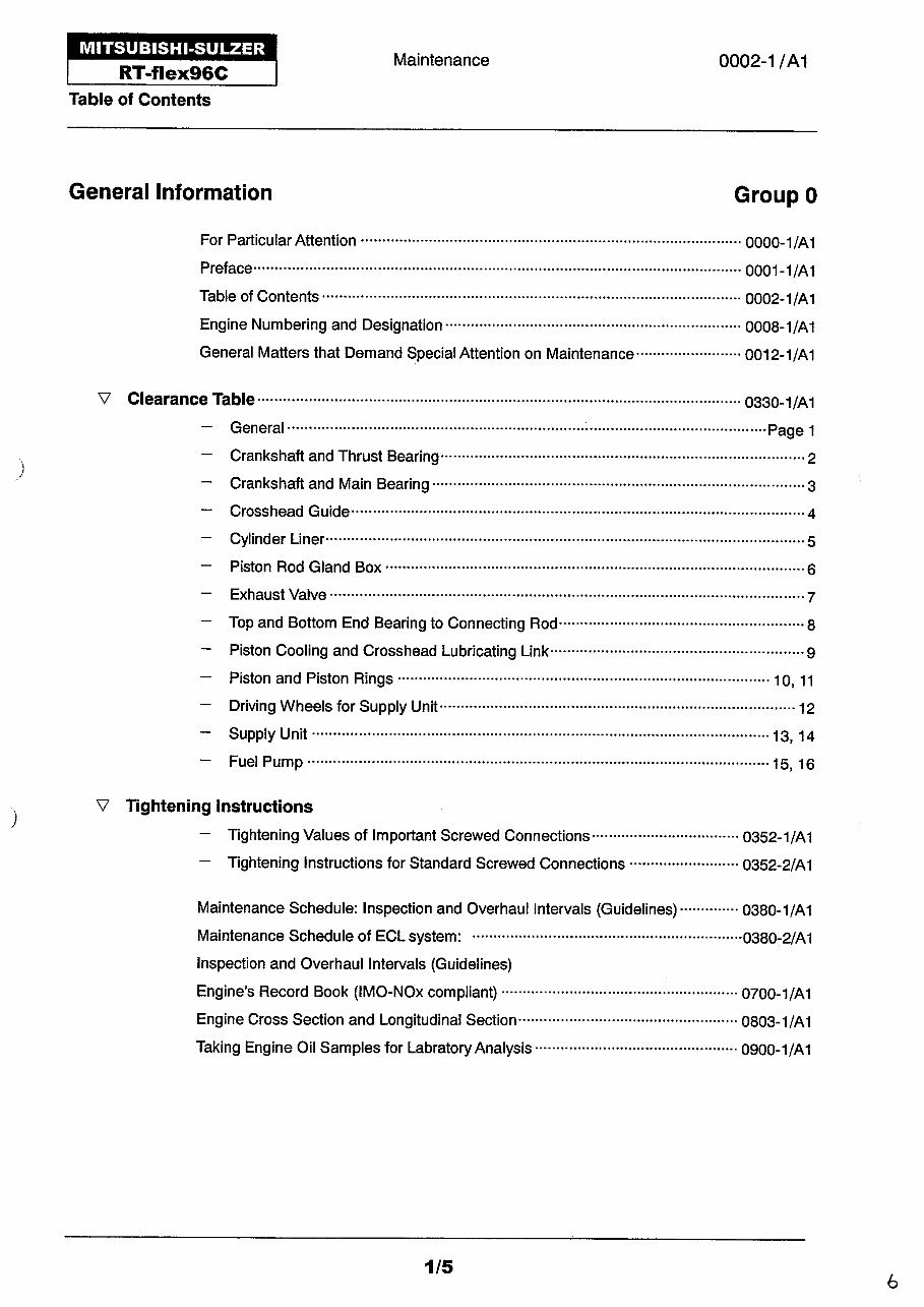 Mitsubishi Sulzer 11RT-FLEX96C Maintenance Manual preview img 7