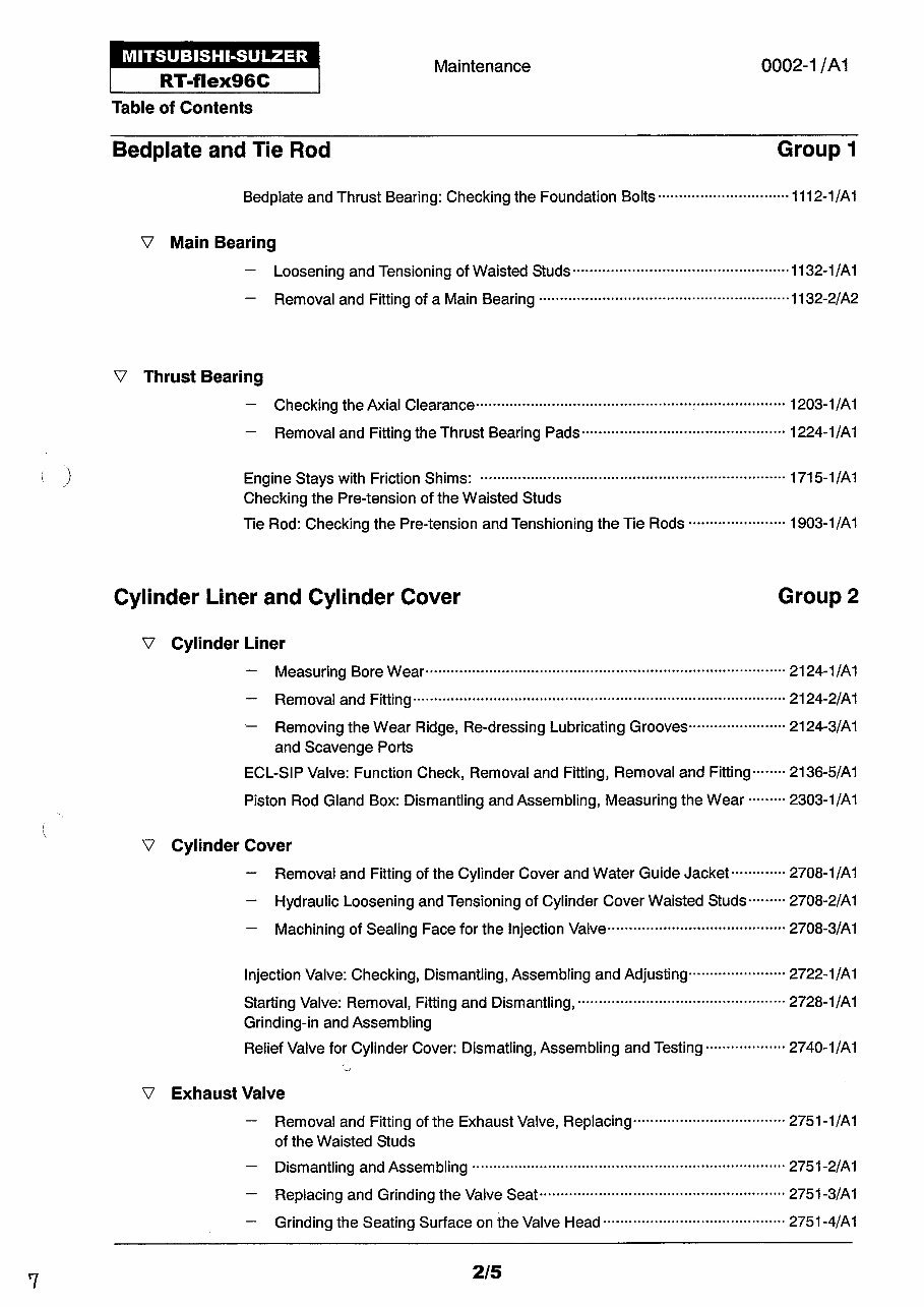 Mitsubishi Sulzer 11RT-FLEX96C Maintenance Manual preview img 8