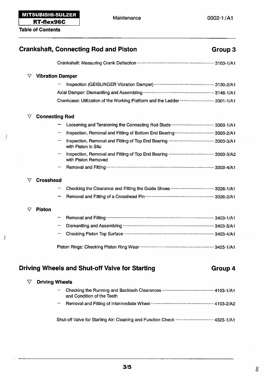 Mitsubishi Sulzer 11RT-FLEX96C Maintenance Manual preview img 9