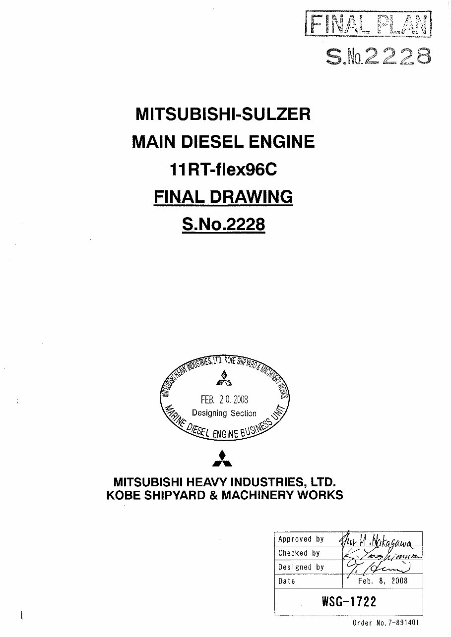 Mitsubishi Sulzer 11RT-FLEX96C User Manual _ Final Drawings preview img 2