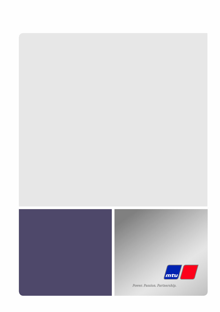 MTU Series 1600 Diesel Generators Technical/Overview Manual preview img 1