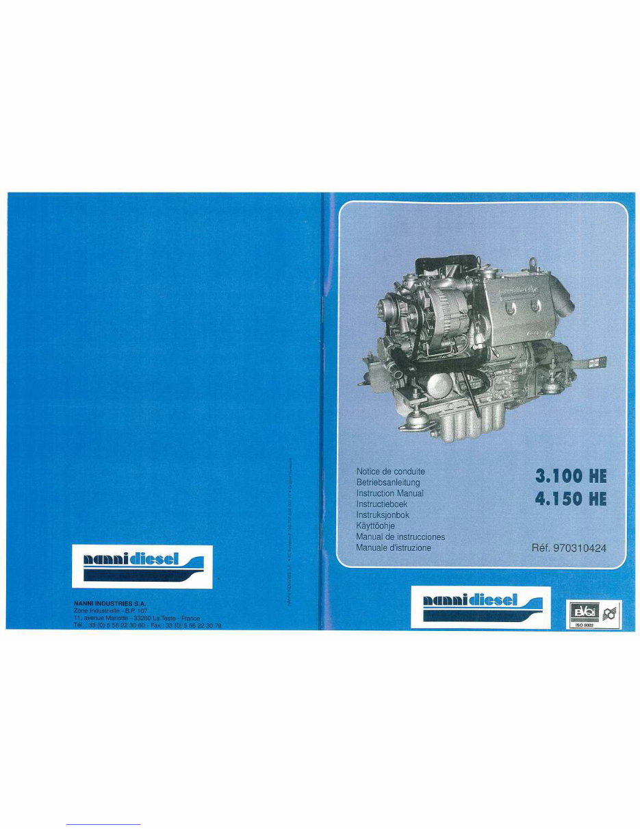 Nanni Marine Diesel 3.100 HE Instruction Manual preview img 1