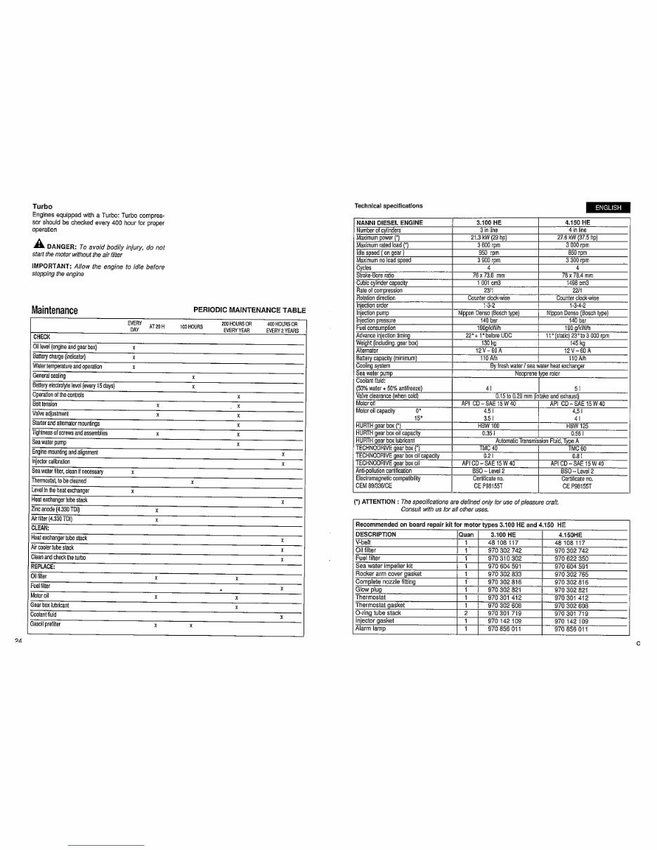 Nanni Marine Diesel 3.100 HE Instruction Manual preview img 7