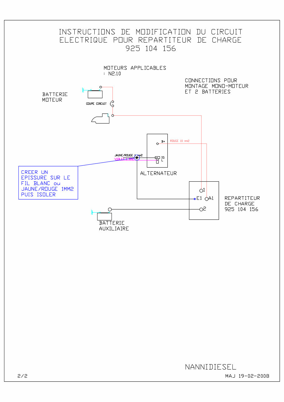 Nanni N2.10 with battery isolator Wiring Diagrams preview img 2