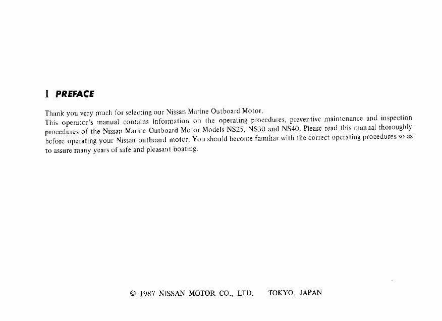 Nissan Marine NS25/NS30/NS40 Owner's Operating Manual [, ENG, 2.12 MB ...