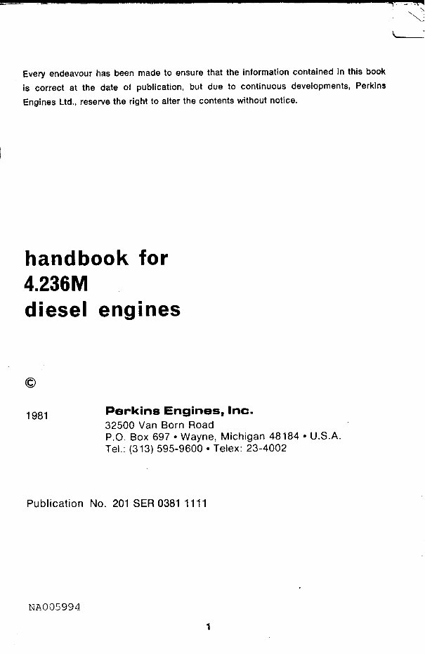 Perkins 4.236 Diesel Marine Engine Service & Repair Manual preview img 2