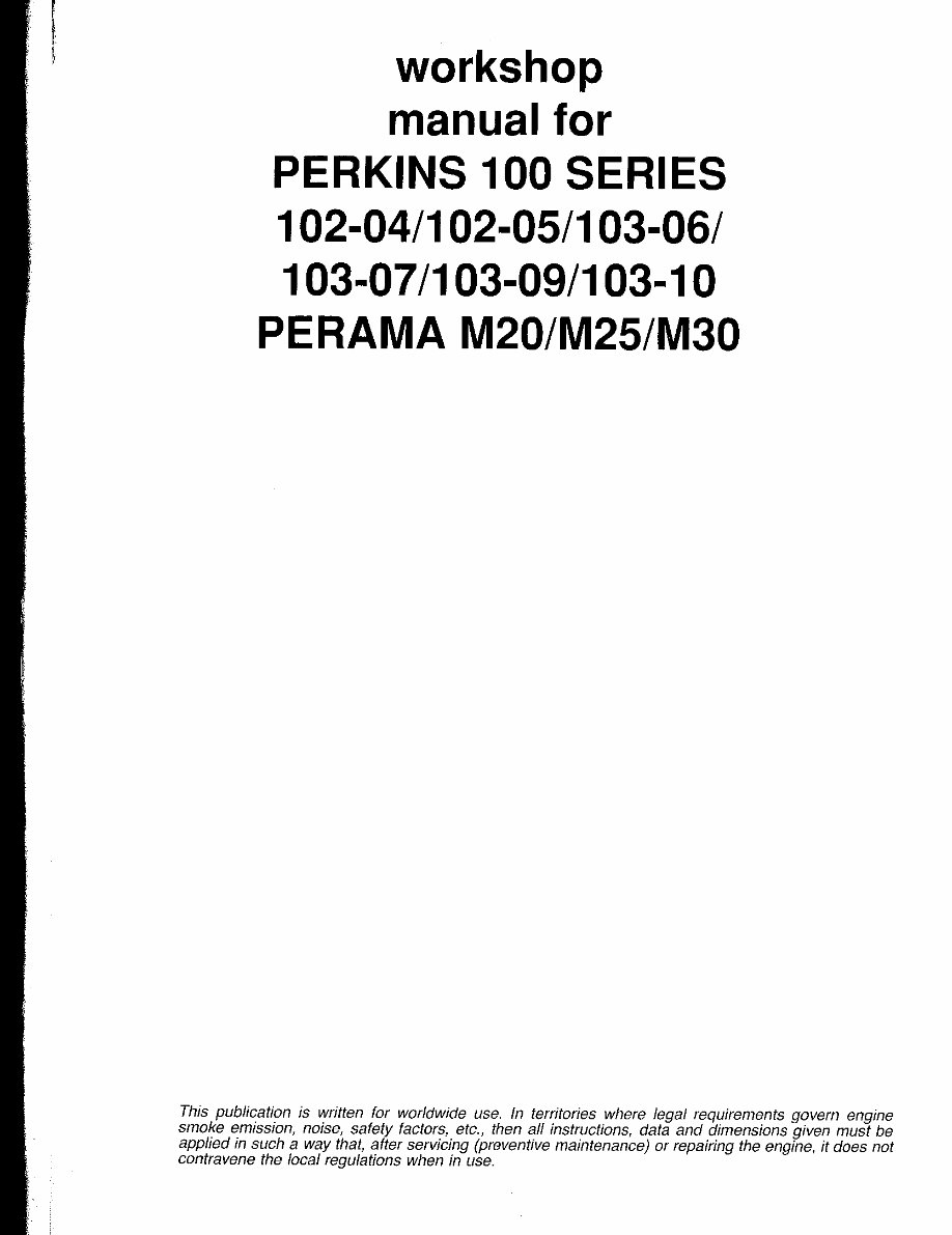 Perkins 100 Series / Perama Workshop Manual preview img 2