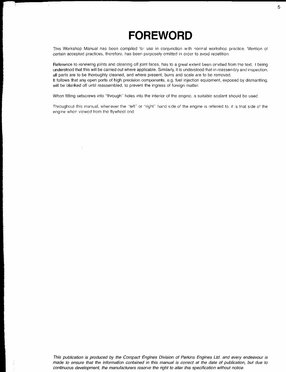 Perkins 100 Series / Perama Workshop Manual preview img 5