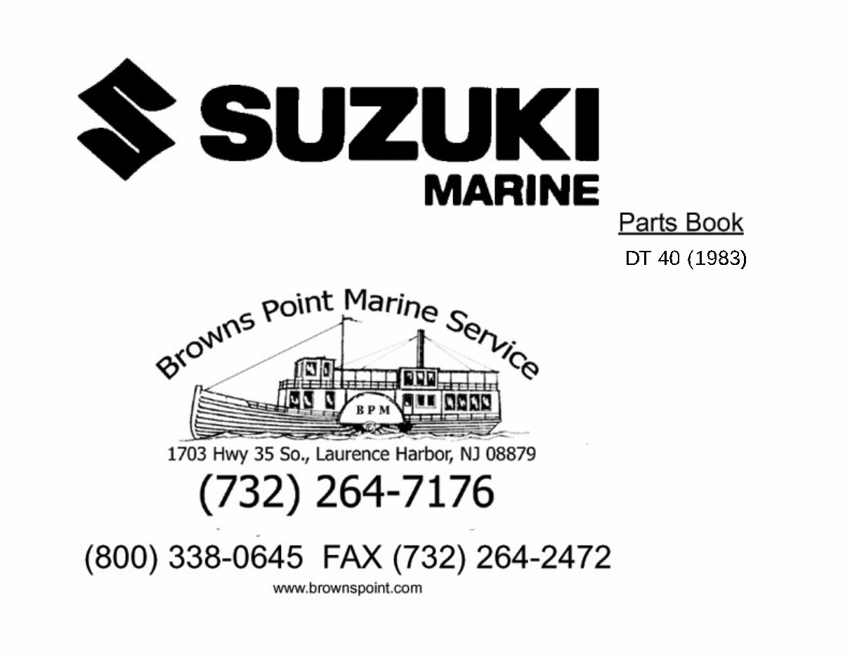 Suzuki Outboard Engine DT-40 Parts Catalogue [EN] preview img 1