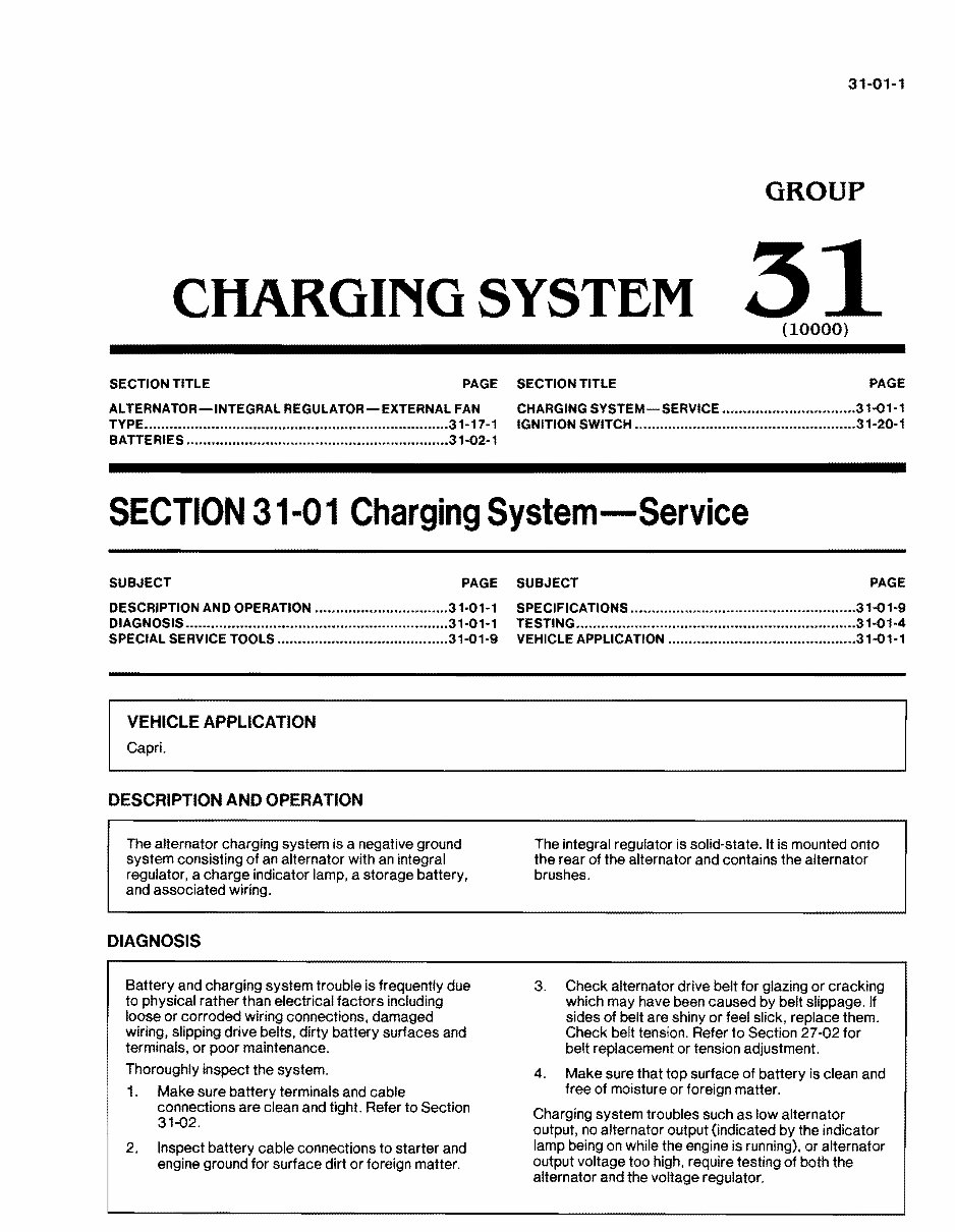 1989-1994 Ford Capri 1.6L EFI Service & Repair Manual preview img 1