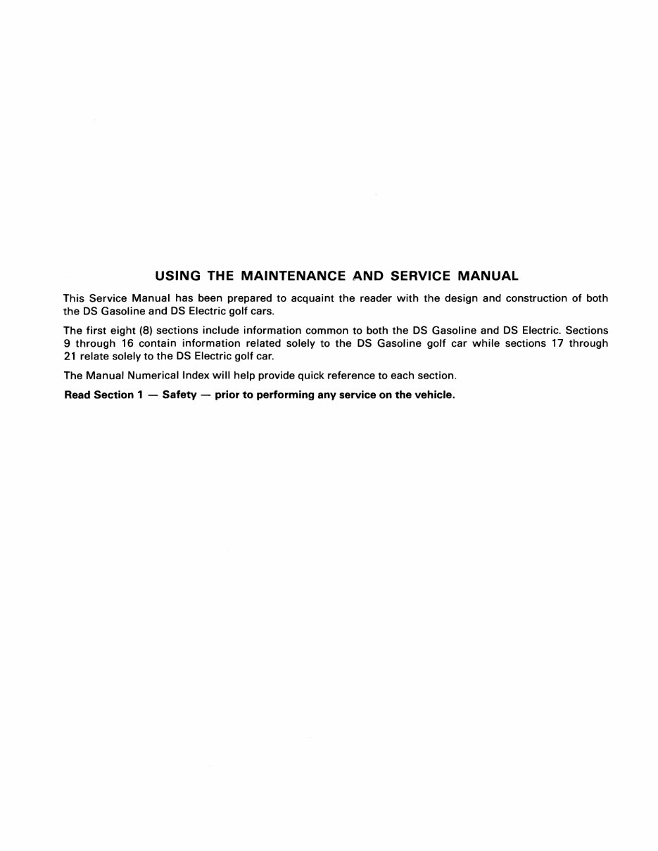 1994 Club Car DS Gasoline & Electric Vehicle Repair Manual preview img 4