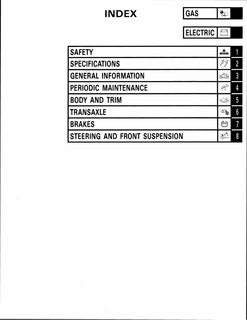 1994 Club Car DS Gasoline & Electric Vehicle Repair Manual preview img 9